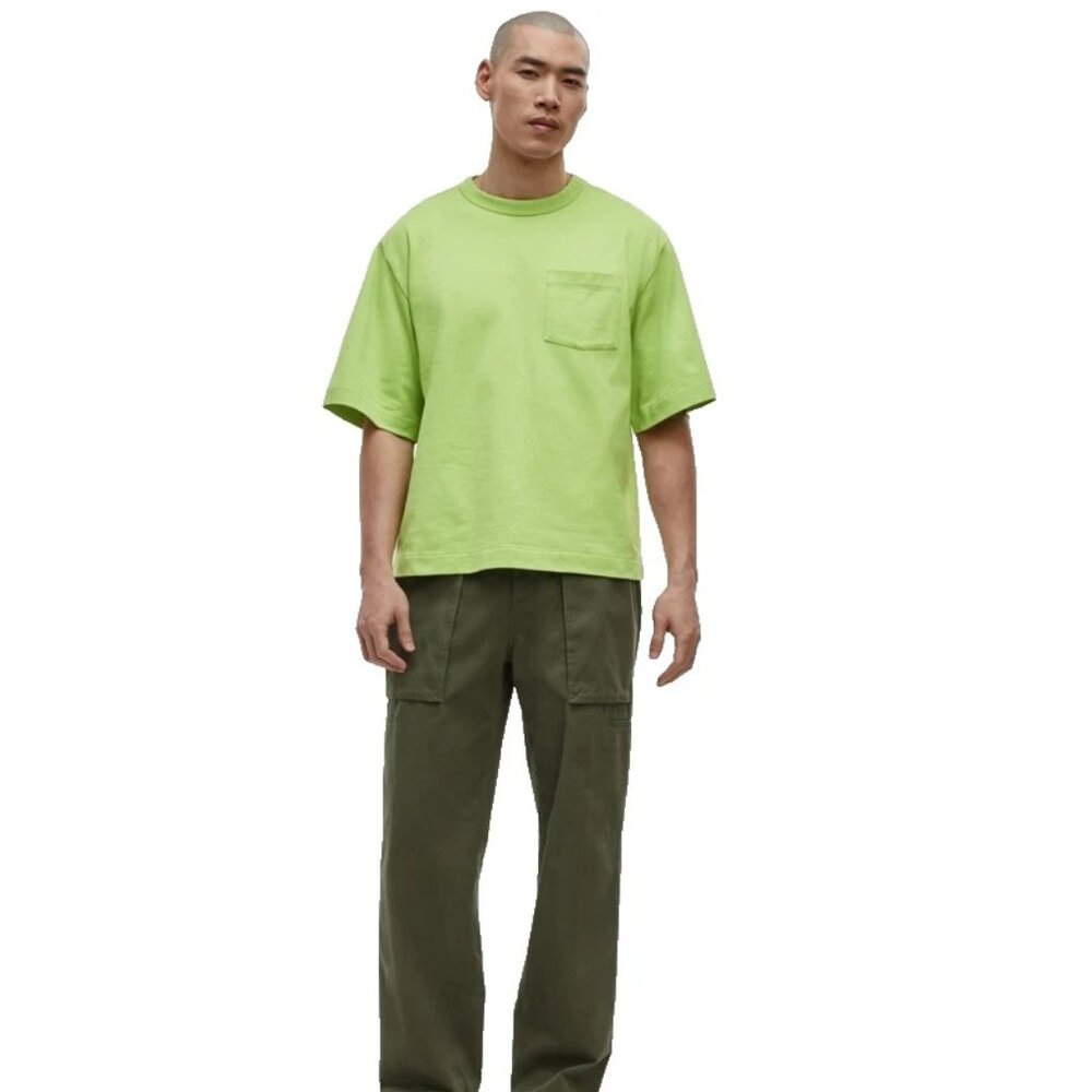 B77 Mode of One Men Relaxed Fit Short Sleeve Pocket TShirt Acid Green NEW